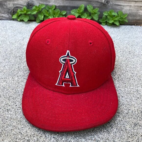 NEW ERA On Field Anaheim Angels Hat Kid's 6 3/8 59Fifty Fitted Red Cap MLB - Picture 1 of 8